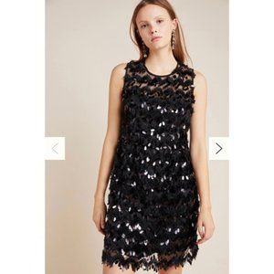 Blue Tassel Anthropologie Priscilla Textured Dress Sequins Size 6P NWT